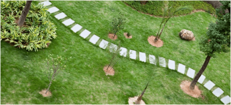 Paving Slabs On Grass